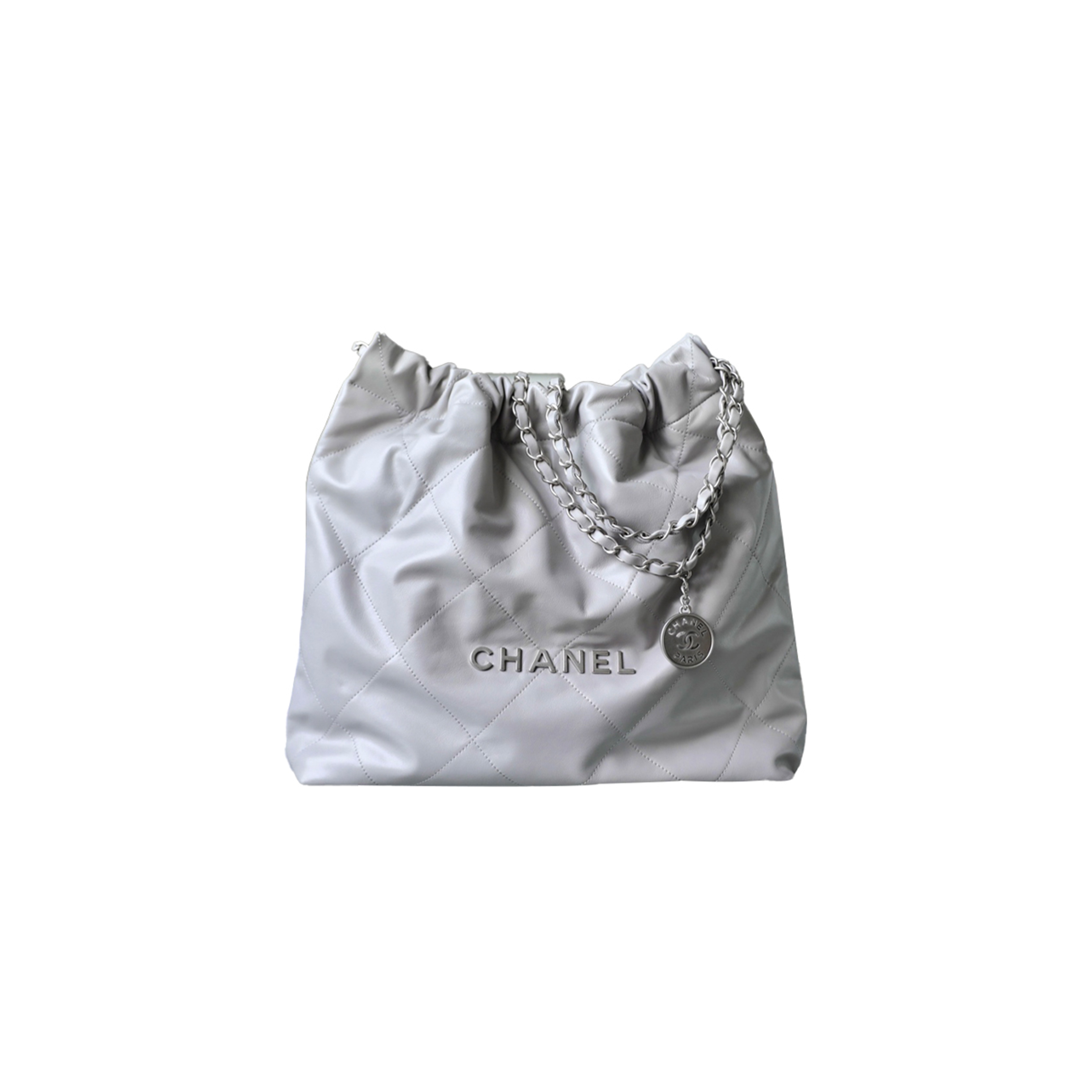 CHANEL MASTER 22BAG CALF LEATHER SHOULDER BAG GRAY AS3260 (42*39*8cm) 